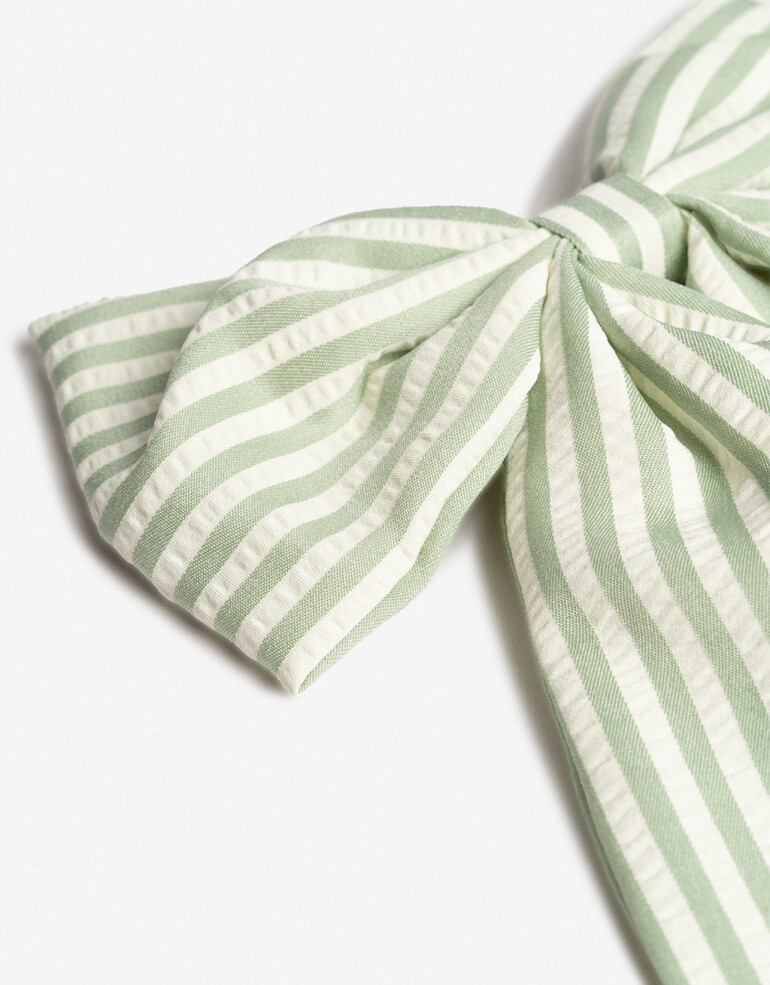 Hebillas Francesas Moño Hebilla Francesa Con Moño Rayado - Estampado Rayas