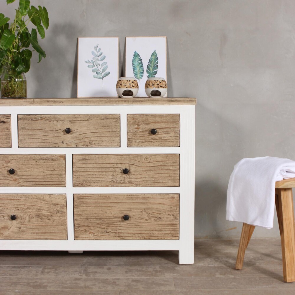 CÓMODA MADERA BLANCO AREZZO