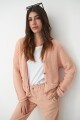 Chaqueta tejida con botones metálicos nude