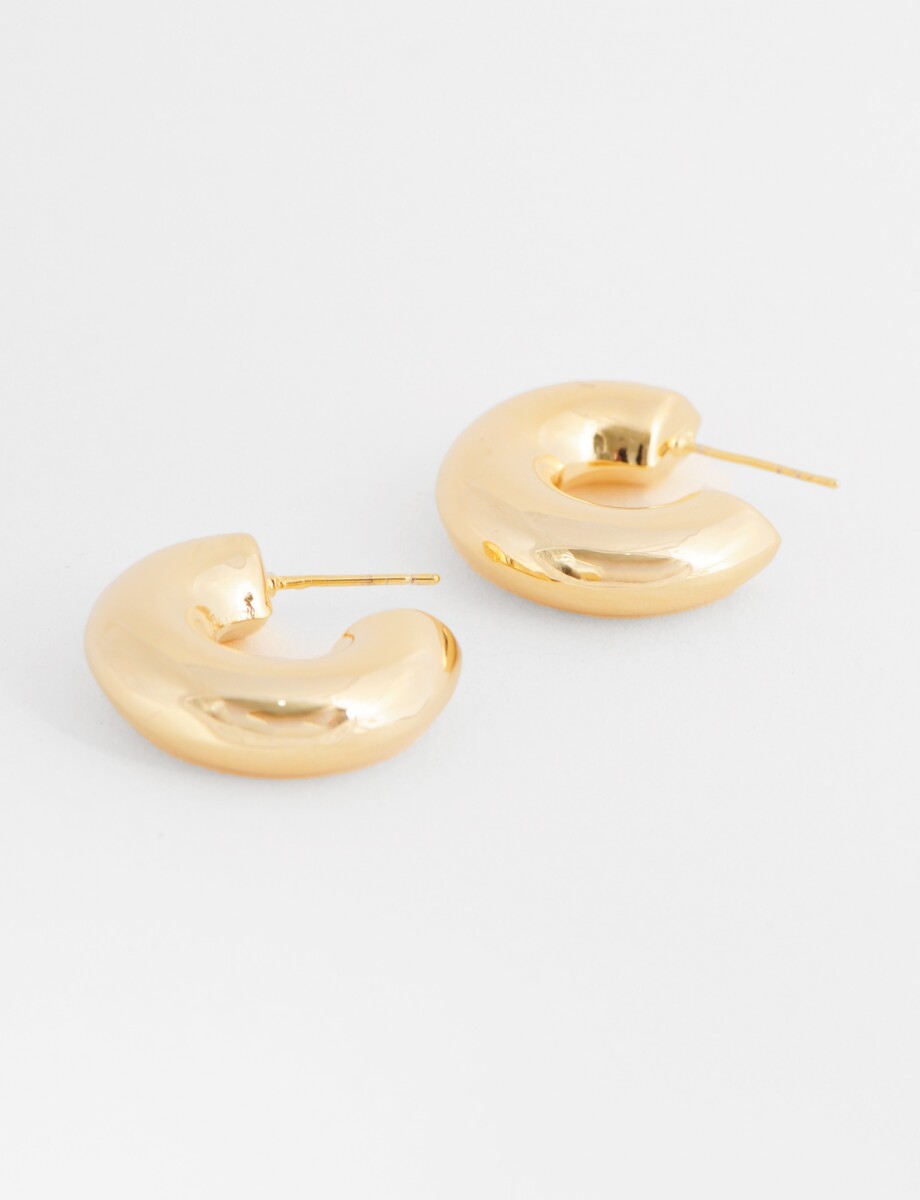 Aros gruesos - dorado 