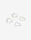 Aros Argollas Set Metal Set De Argollas De Acero - Plateado