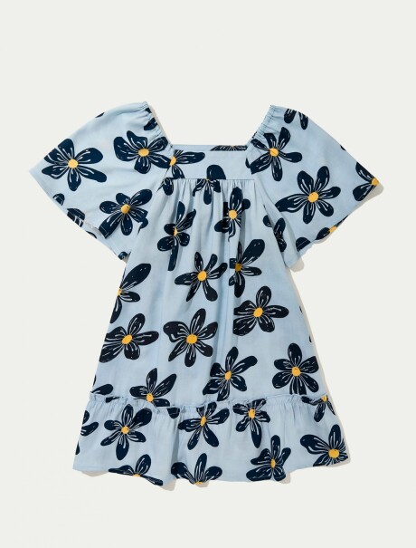 VESTIDO INFANTIL CON ESTAMPADO AZUL