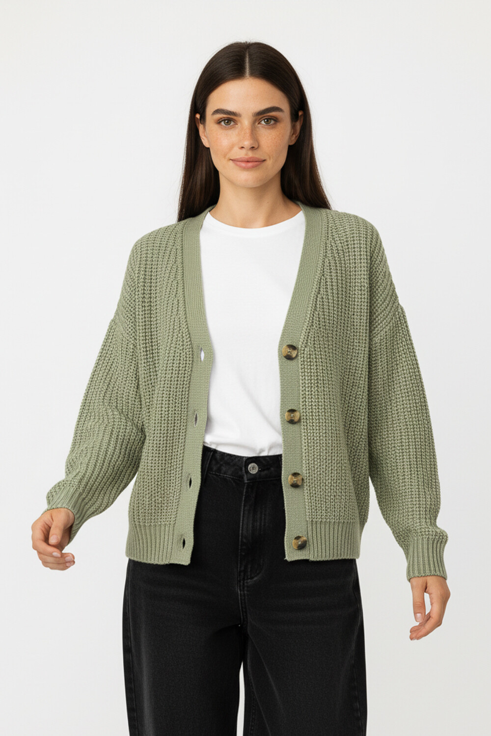 Cardigan Ahualoa Verde Palido