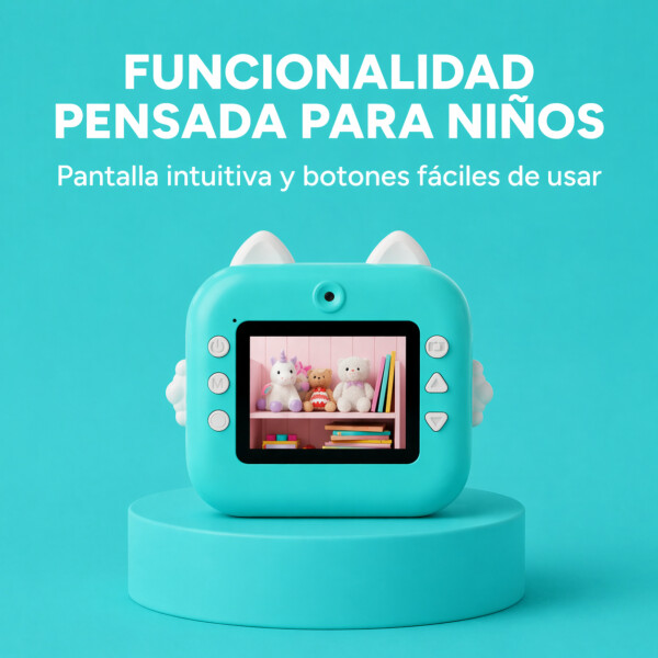 Cámara Fotos Infantil Impresión Instantánea Niños + 2 Rollos Color Verde