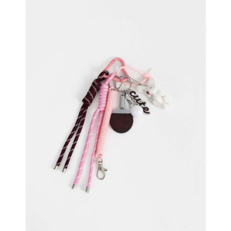 Llavero Y Charm De Conejito De Plush Rojo Burdeaux