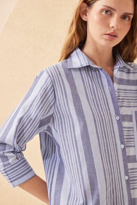 VESTIDO CAMISERO SAILOR CELESTE