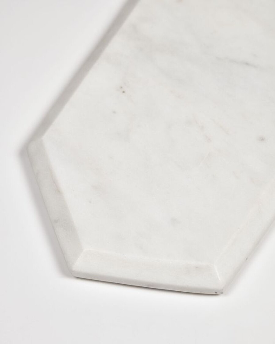 Tabla de servir Claria rectangular de mármol blanco
