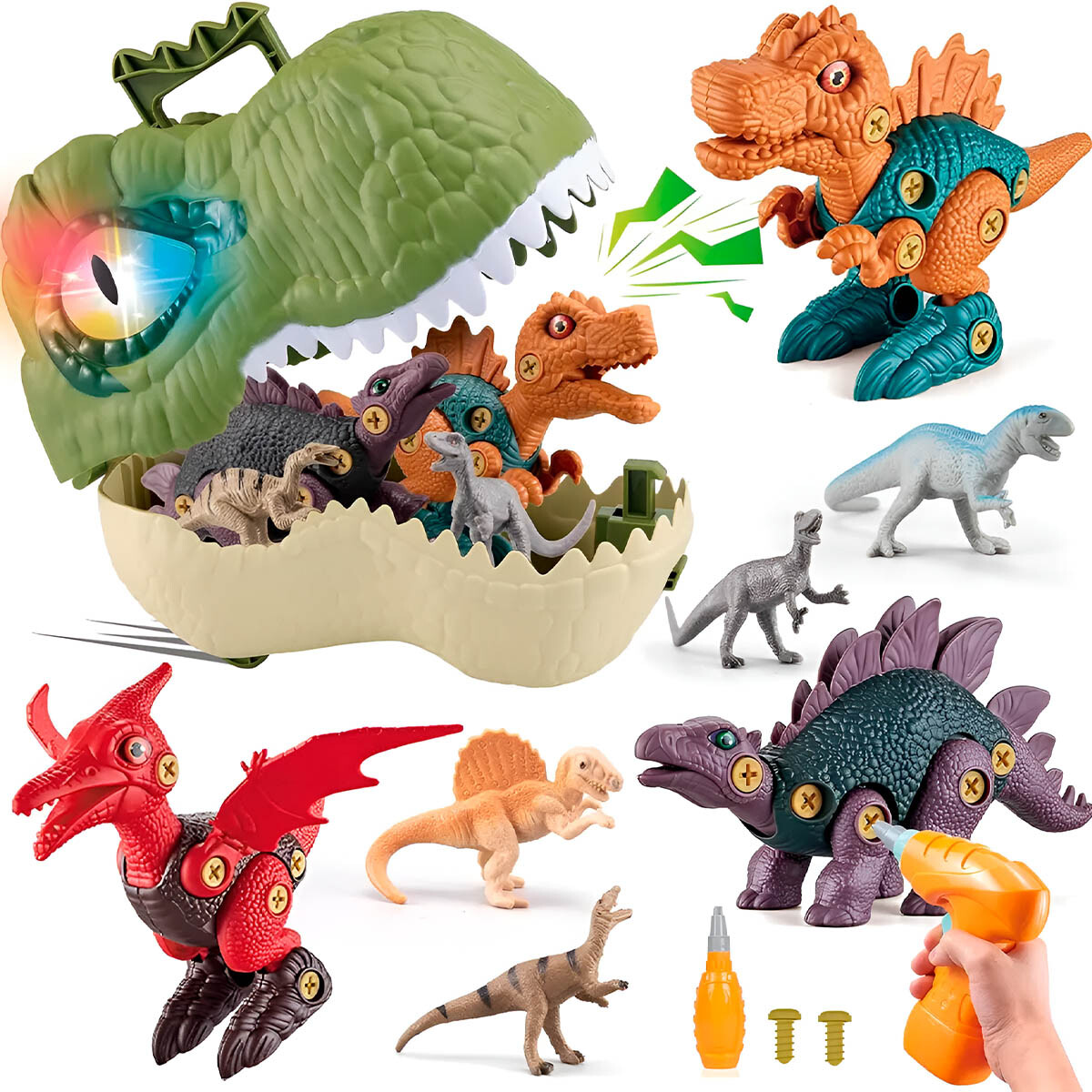 Dinosaurio Set Valija Ensamble Luz Y Sonido Juguete - Jug026005-dino 