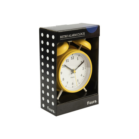 Reloj Despertador Retro Amarillo Unica