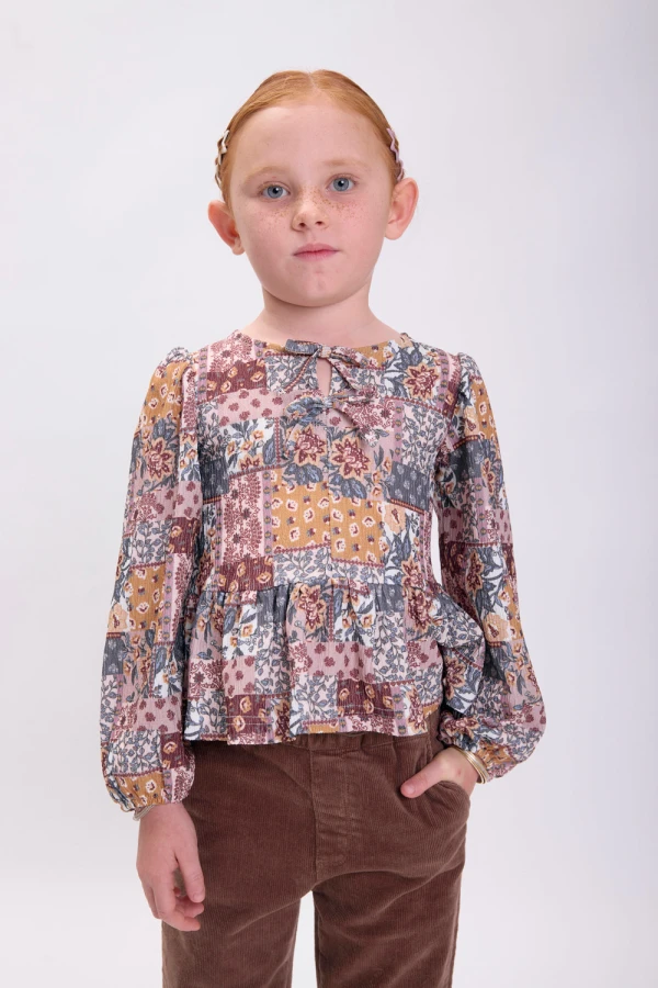 Blusa peplum estampa boho Crudo