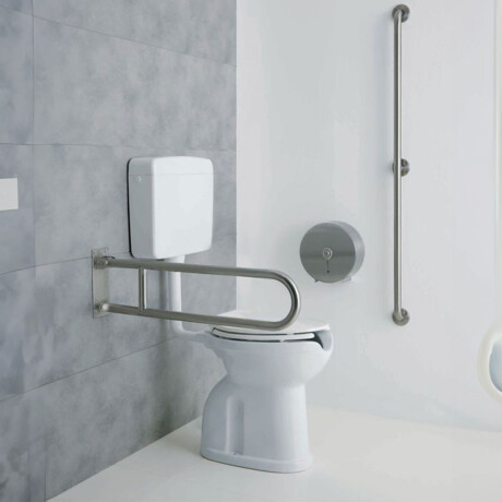 AGARRADERA BARRA REBATIBLE DISCAP ACERO INOX CROMO BRILLO CROMO