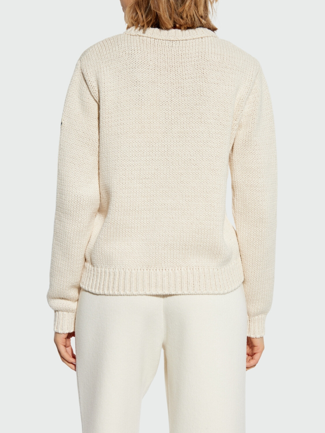 Moncler - Suéter con Bordado Blanco