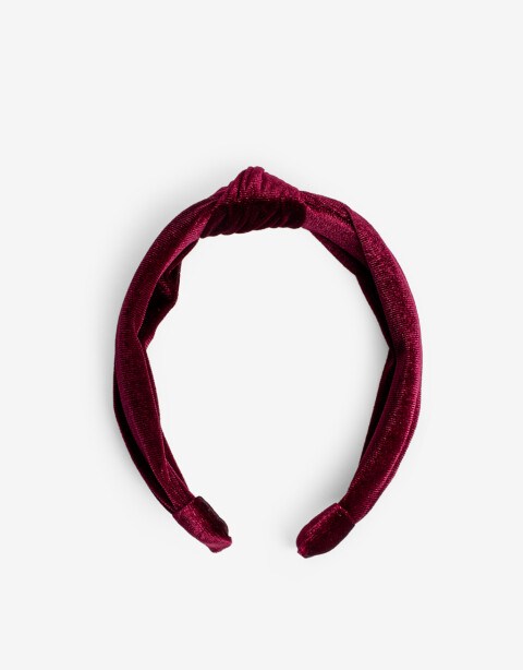 Vinchas Rígidas Liso Vincha Rígida De Velvet. - Rojo Burdeaux