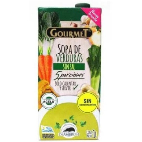 SOPA GOURMET VERDURAS SIN SAL 1 L SOPA GOURMET VERDURAS SIN SAL 1 L