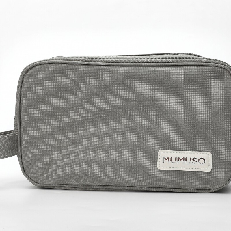 NECESER DE VIAJE PORTÁTIL DE 2 CAPAS - GRIS NECESER DE VIAJE PORTÁTIL DE 2 CAPAS - GRIS