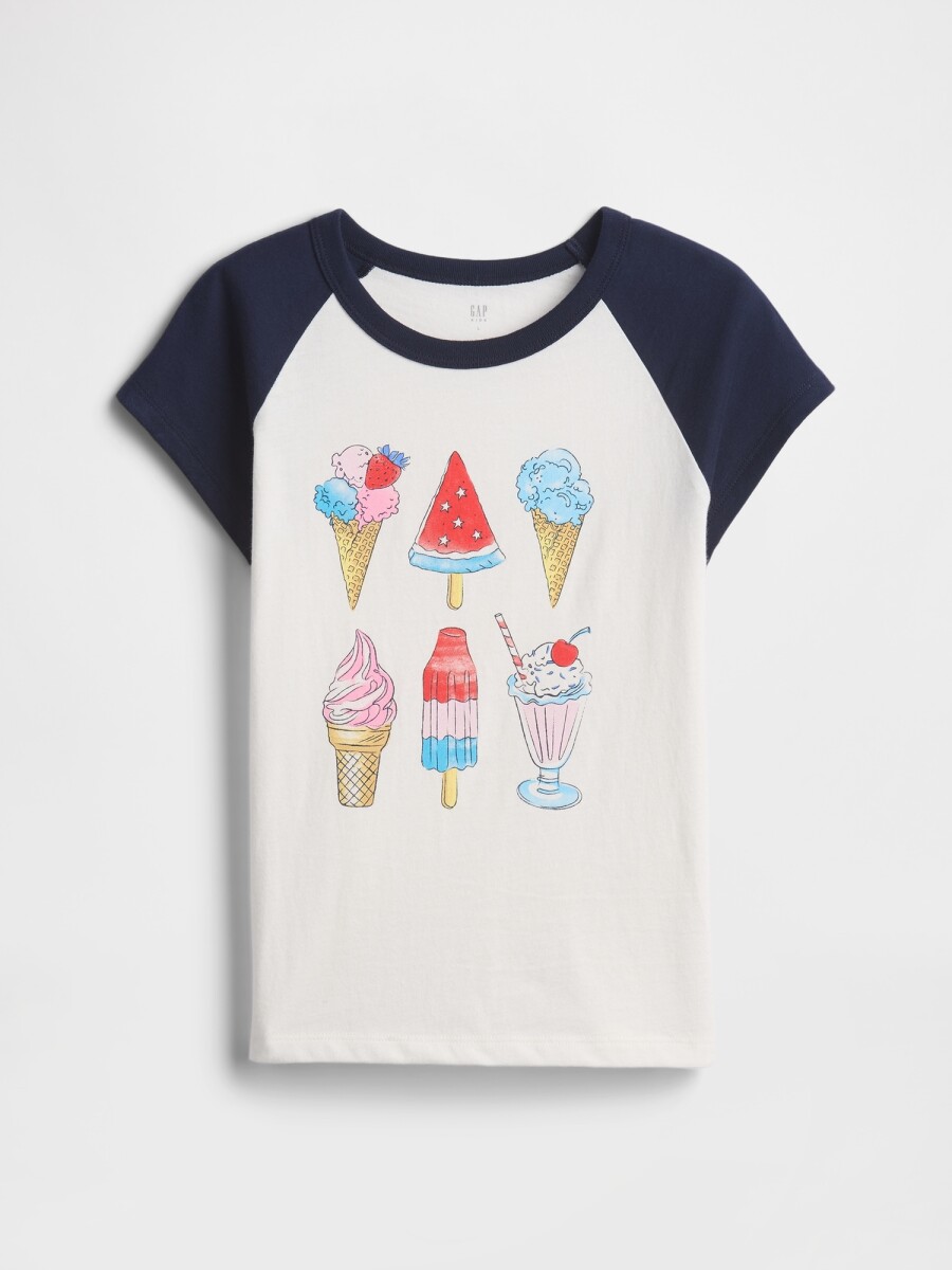 Remera Raglan Niña - Ice Cream Cone 
