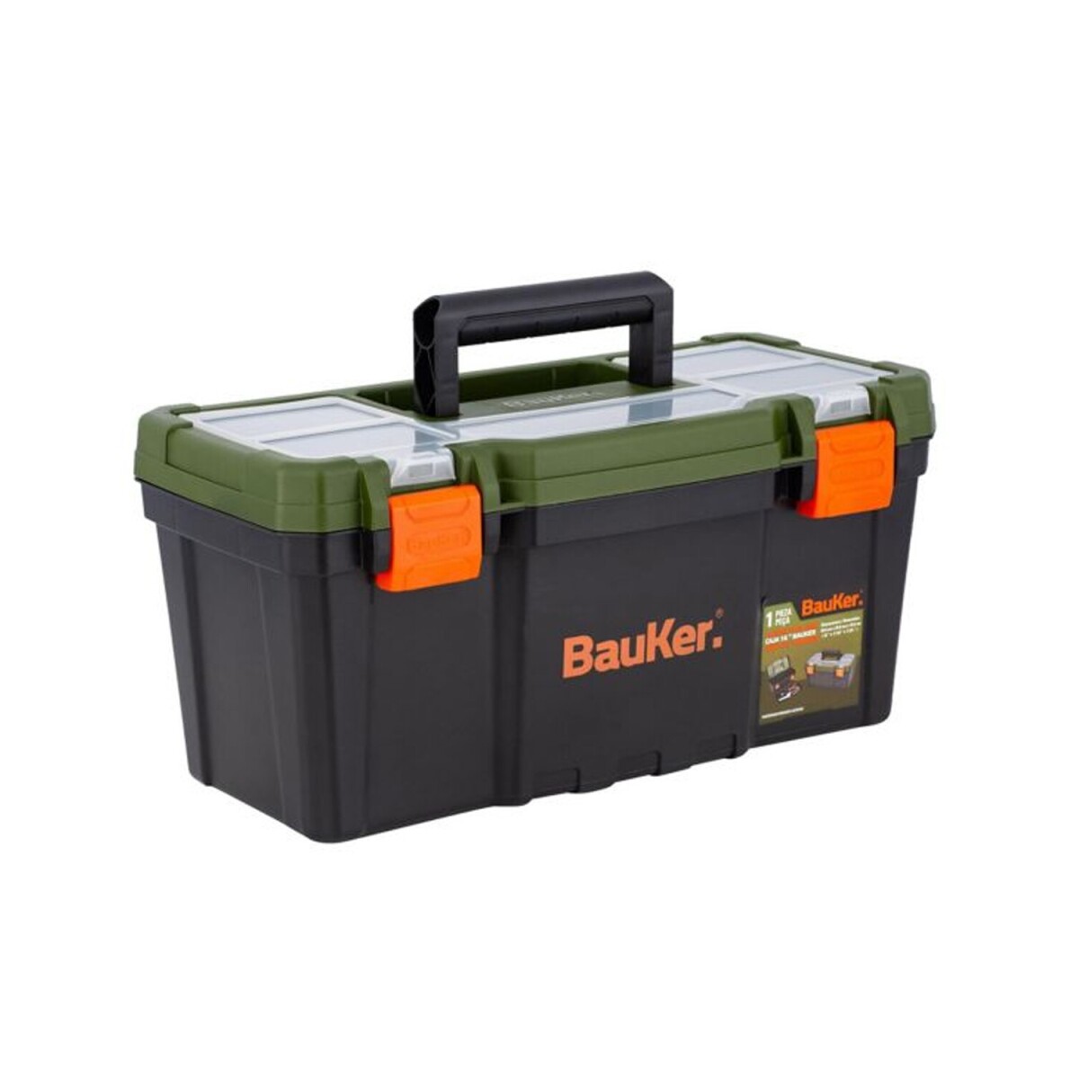 Caja de herramientas plástica Bauker 16" 