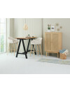Taburete de bar ADSLEV tela beige/color roble Taburete de bar ADSLEV tela beige/color roble