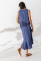 Vestido Folk Long Azul Piedra