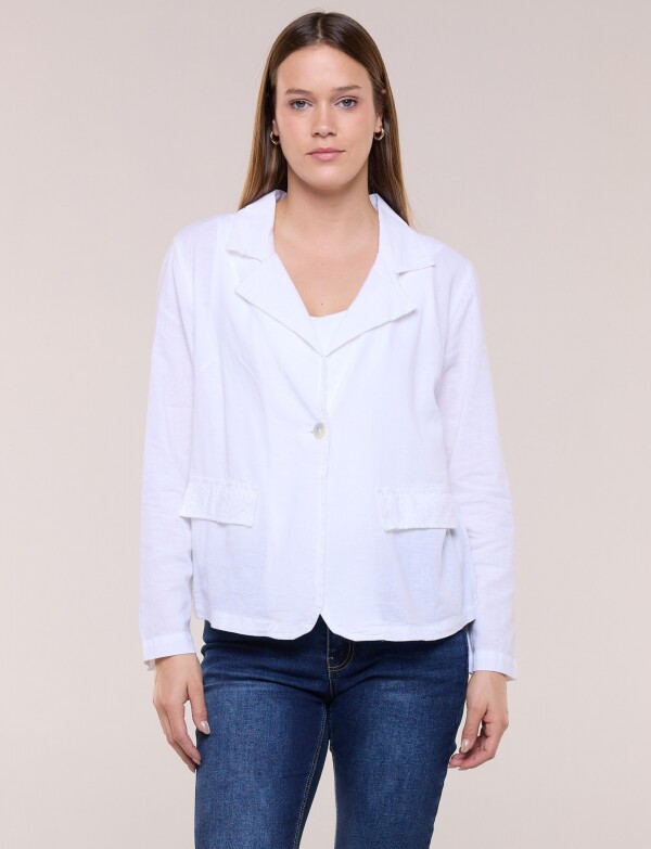 Blazer Lino Broderie BLANCO