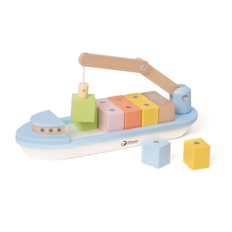 Barco con bloques Classic World imantados en madera