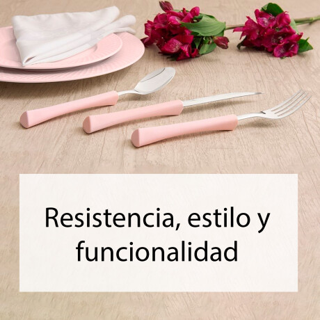 Set 24 Pzas Acero Inoxidable Estilo Funcionalidad Rosa