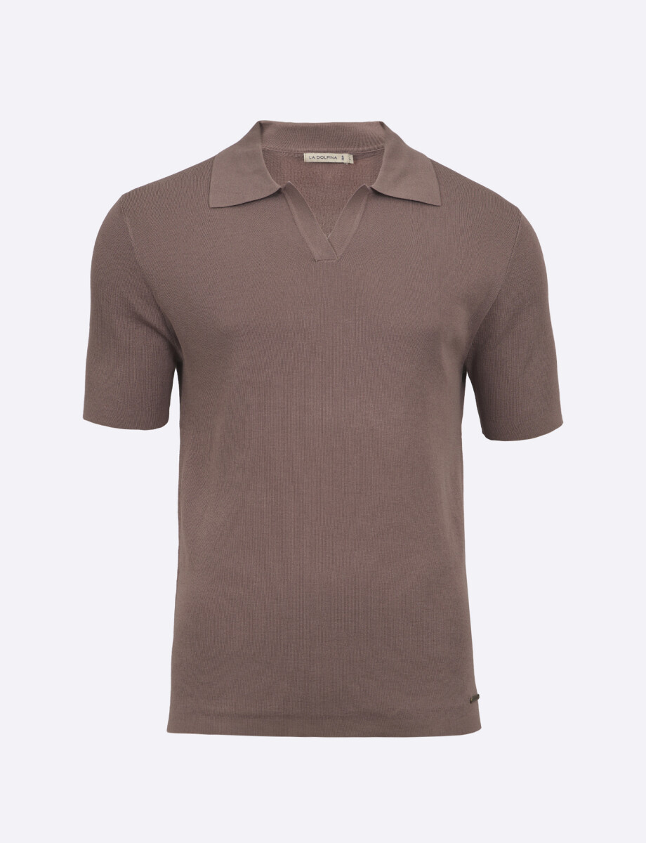 Remera tejida m/c lisa rosa viejo