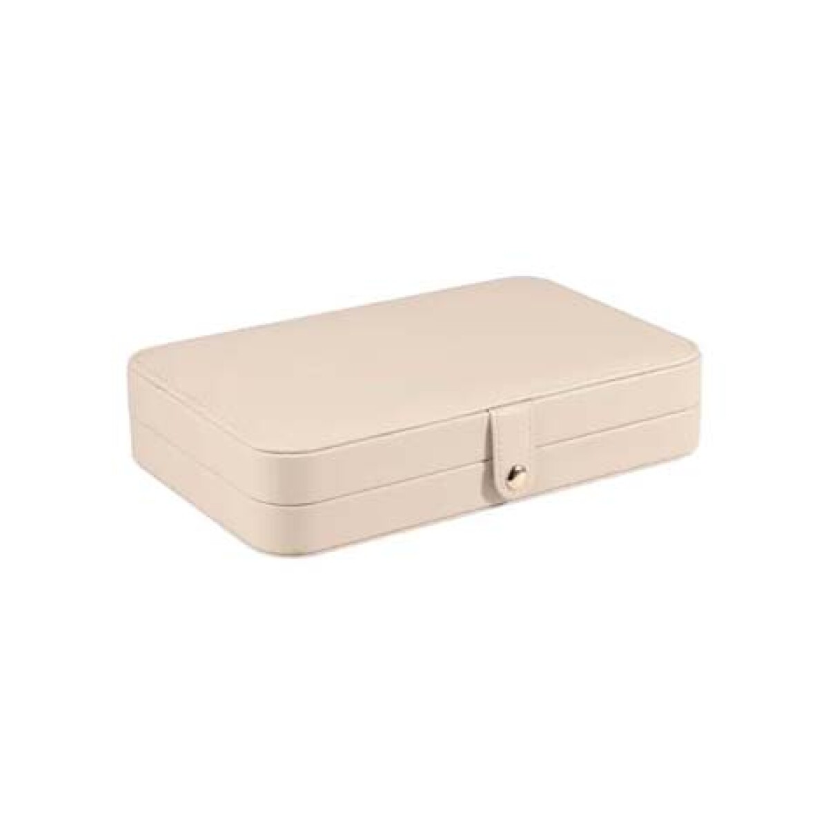 Joyero rectangular con botón 21 cm x 14,5 cm x 4,5 cm - Blanco 