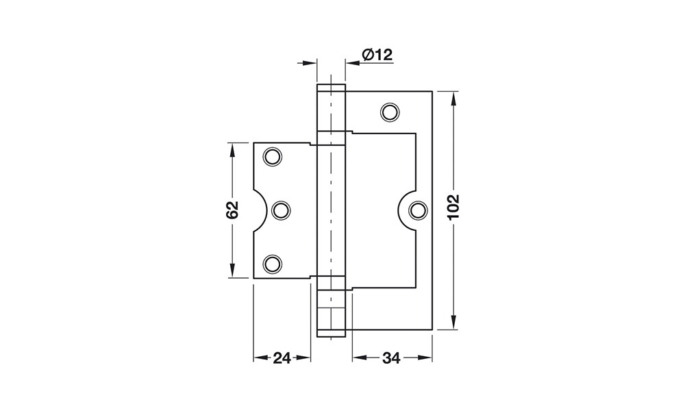 Bisagra Flap para puerta 4x3" 926.22.127 Bisagra Flap Para Puerta 4x3" 926.22.127