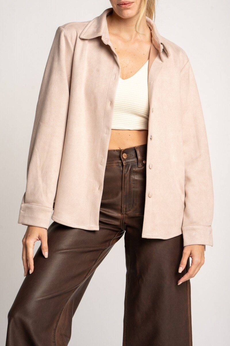 Camisa Gamuza Cuero Vegano - Rosa 