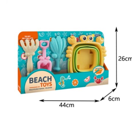 Balde De Playa Plegable 2408W Cangrejo Con 3 Accesorios Ub 001