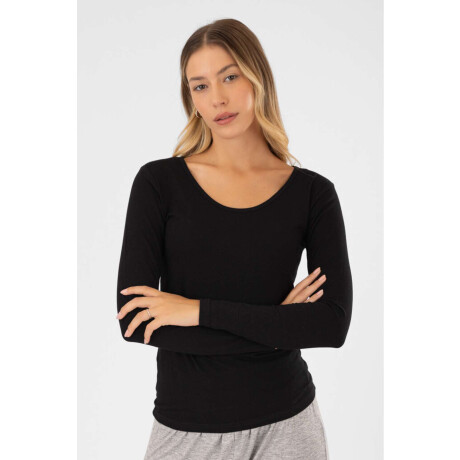 Remera algodón elastano Negro