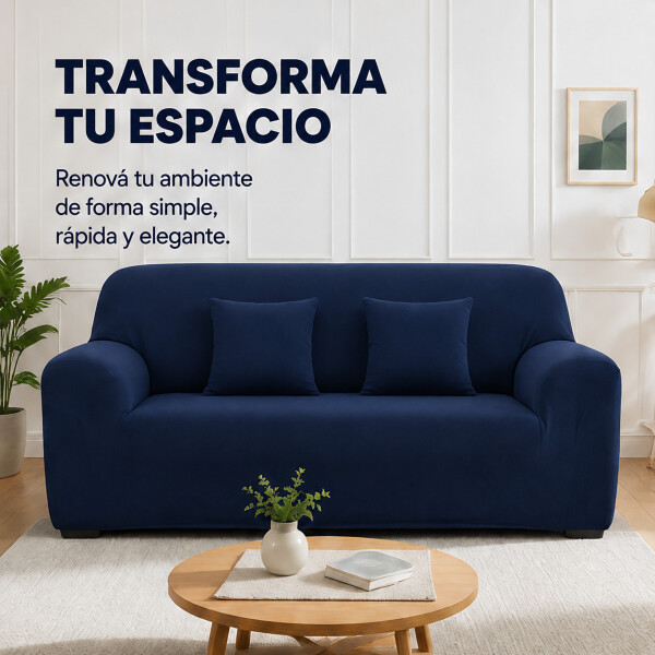 Cubre Sofá Elástico Elastizado Funda 3 Cuerpo Plaza Variante Color Azul