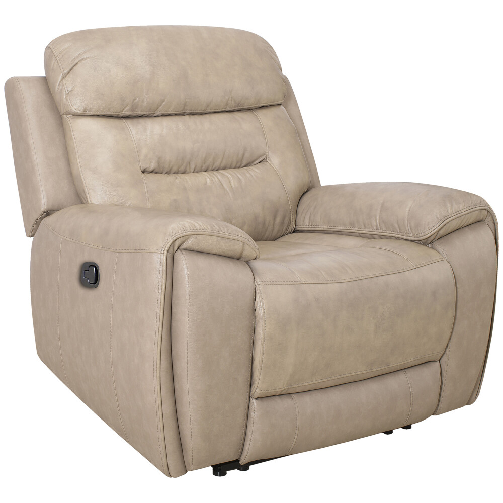 POLTRONA RECLINABLE CUERO MEMPHIS BEIGE