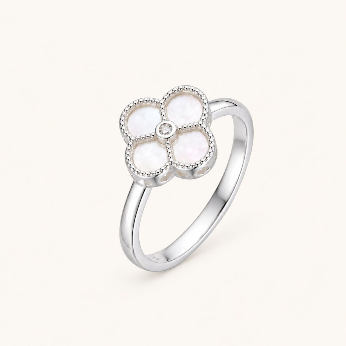 Anillo Trebol Nacar - Plata 925 