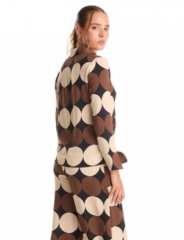 Conjunto Camisa Nudo & Pantalón Wide Leg MARRON/MULTI