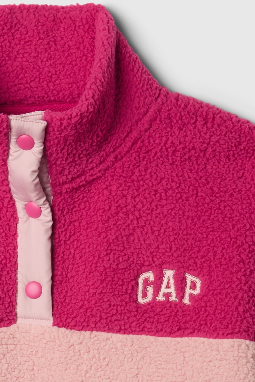 Buzo Corderito Con 3 Botones Logo Gap Mujer Vivacious Pink 19-2045