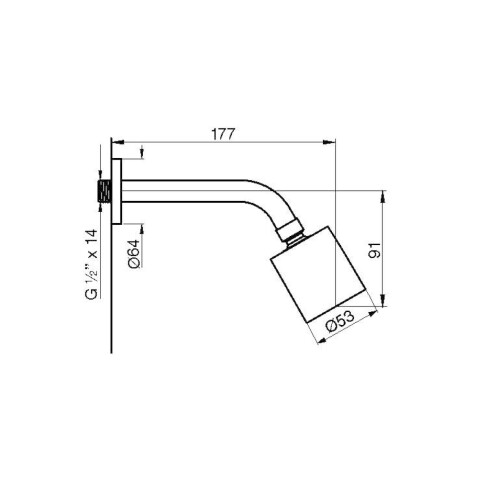 Roseta y brazo articulada cromada 000