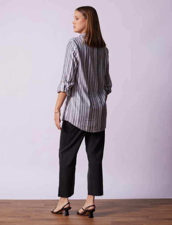 Camisa Lino Lineas GRIS/MULTI