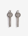 Aros Colgantes Largos Strass Aros Colgantes Largos, Statement Night - Plateado Rodio