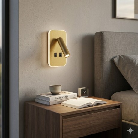 Portátil led de pared con SPOT móvil, DOBLE LUZ DORADA