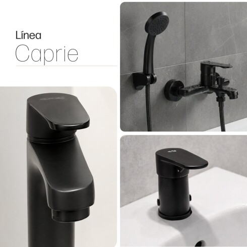 GRIFERIA NEGRO MATE JUEGO PARA BAÑO LAVATORIO DUCHA BIDET NEGRO