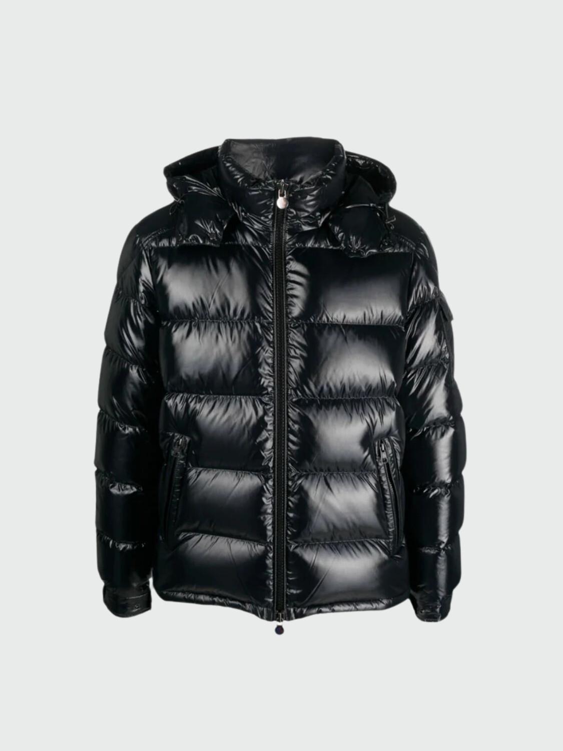 Moncler - Chaqueta rellena de plumas con capucha desmontable, Maya Negro