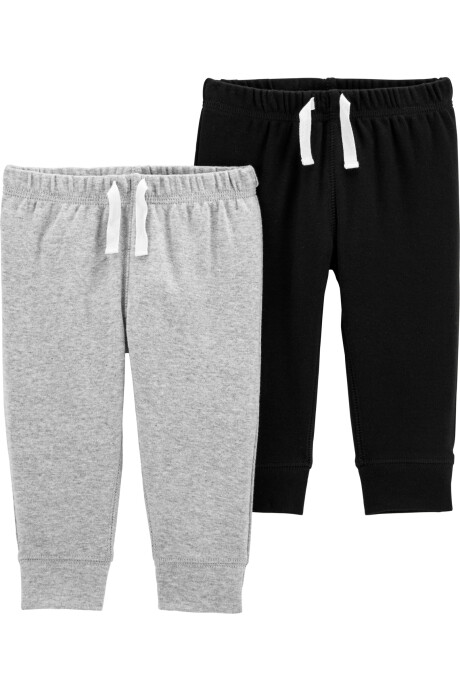 Pack dos pantalones de algodón, negro y gris Pack dos pantalones de algodón, negro y gris