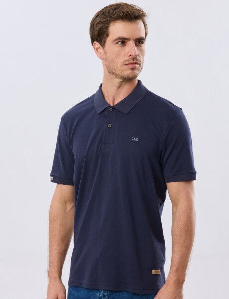REMERA POLO LISA JERSEY Azul Oscuro