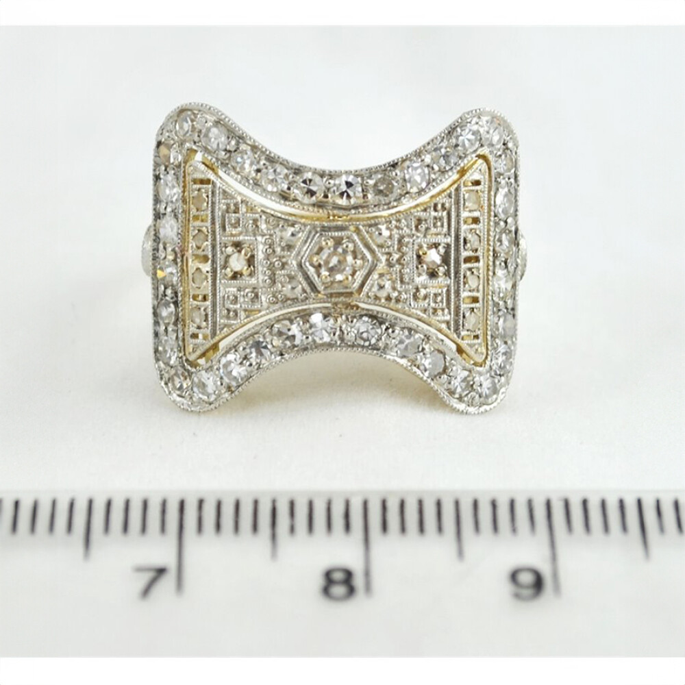 Anillo De Platino, Oro 18K Con Brillantes Y Diamantes Anillo De Platino, Oro 18K Con Brillantes Y Diamantes