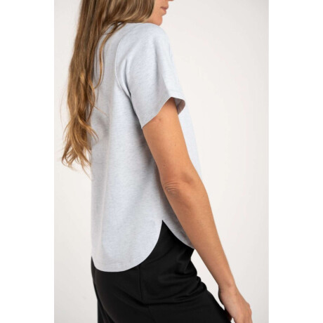 Remera Algodon Elastano Melange Gris Melange