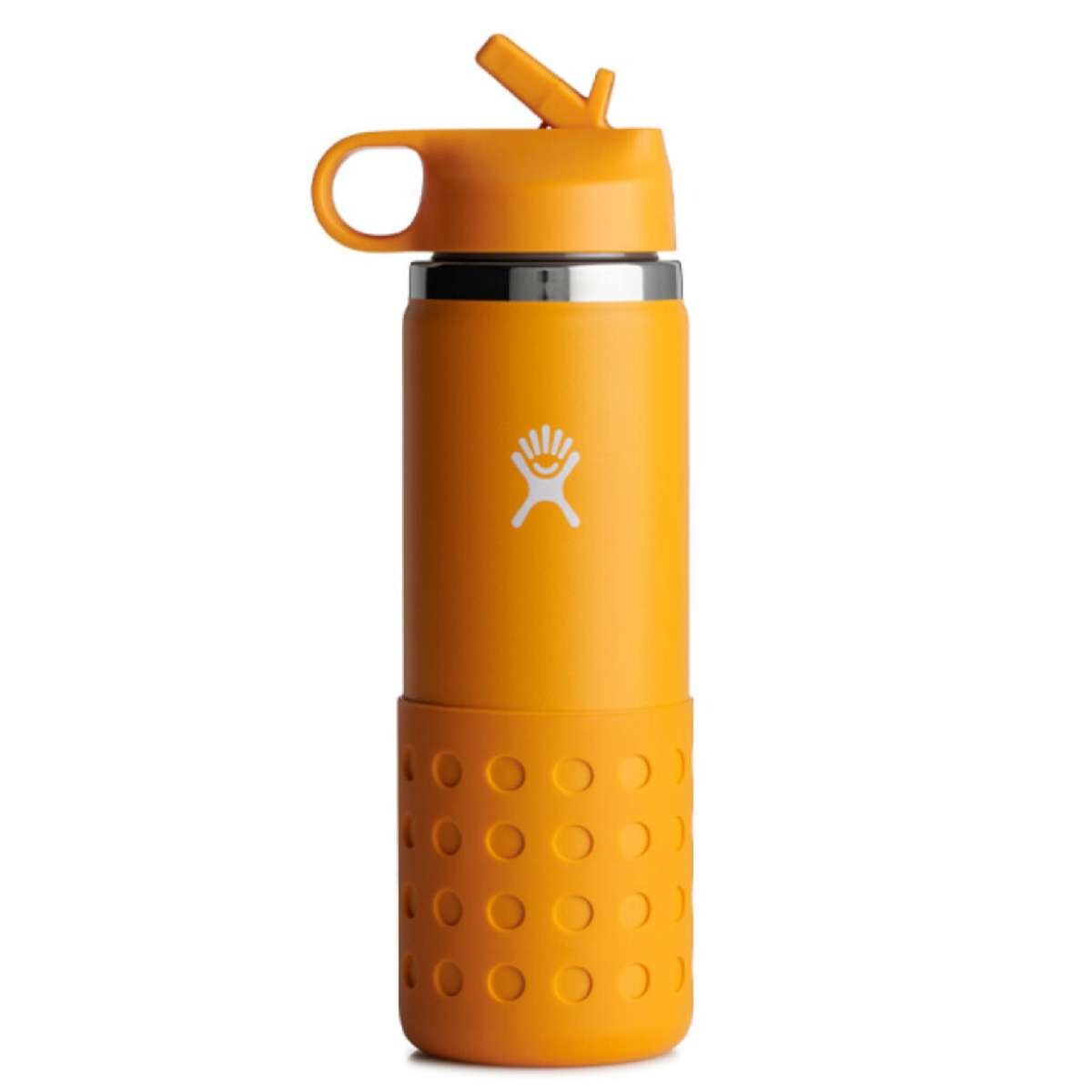 Botella Hydro Flask 20 Oz Kids Wide Mouth Straw Lid And Boot Starfish - Naranja 