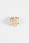 Anillo ajustable estrella acero dorado