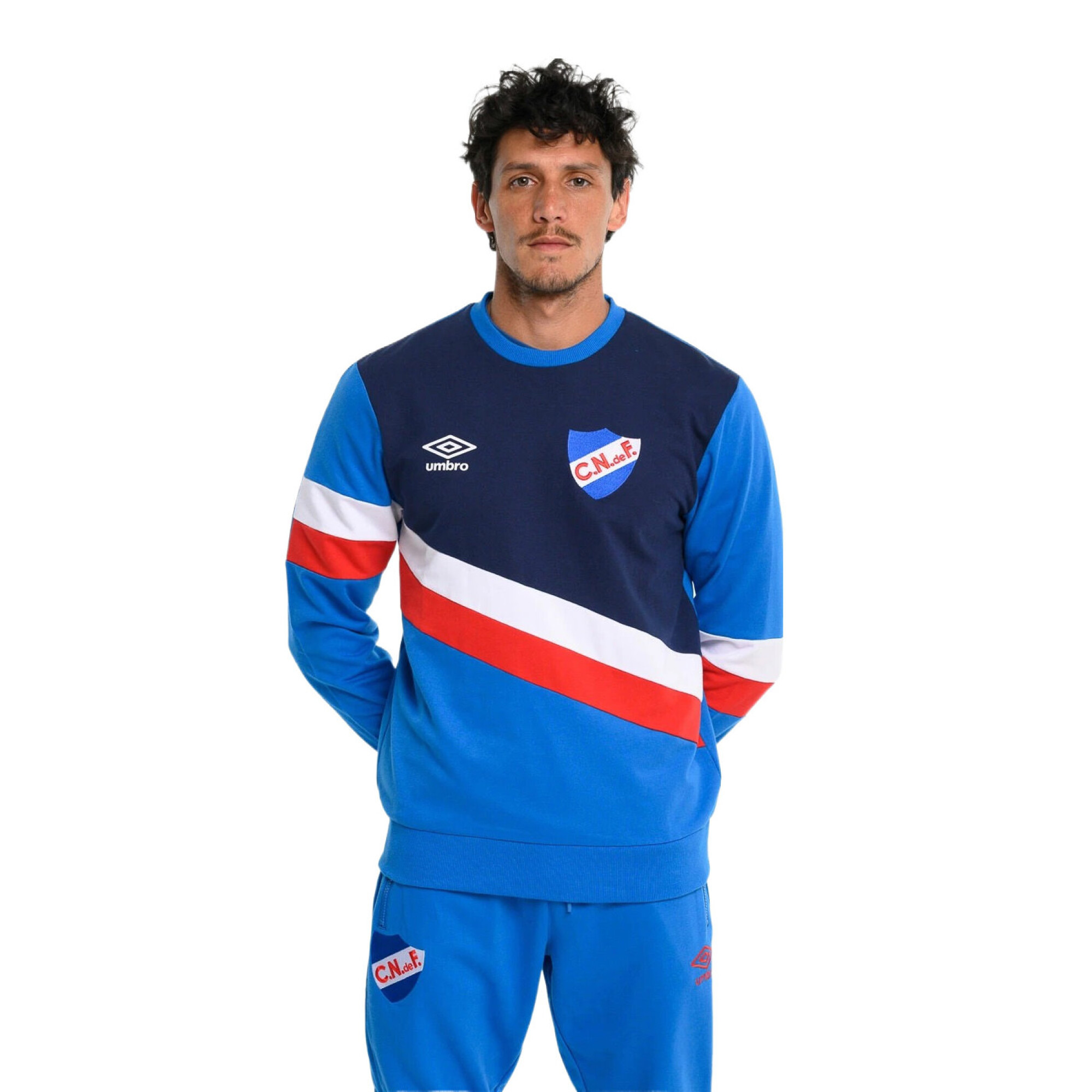 Buzo de Hombre Umbro Stripe Nacional Oficial Azul Real Rojo